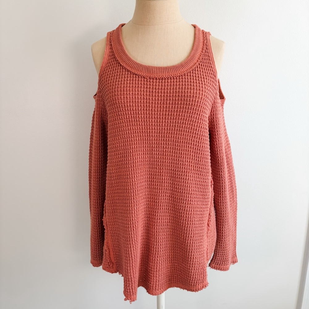 Free People Sunrise Sunset Cold Shoulder Sweater - Picture 3 of 12